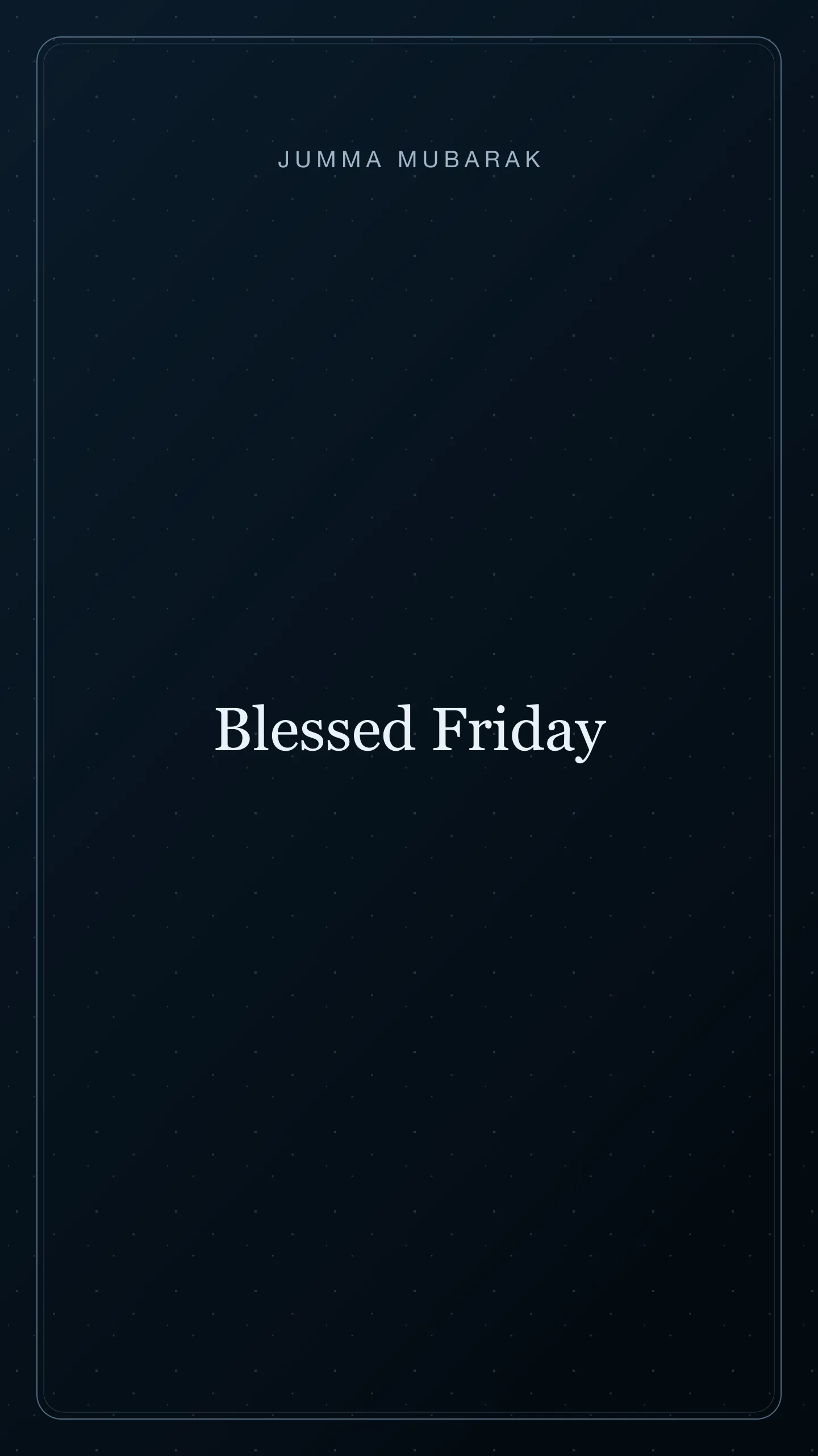 Night sky Jumma Mubarak wallpaper saying Blessed Friday with stars