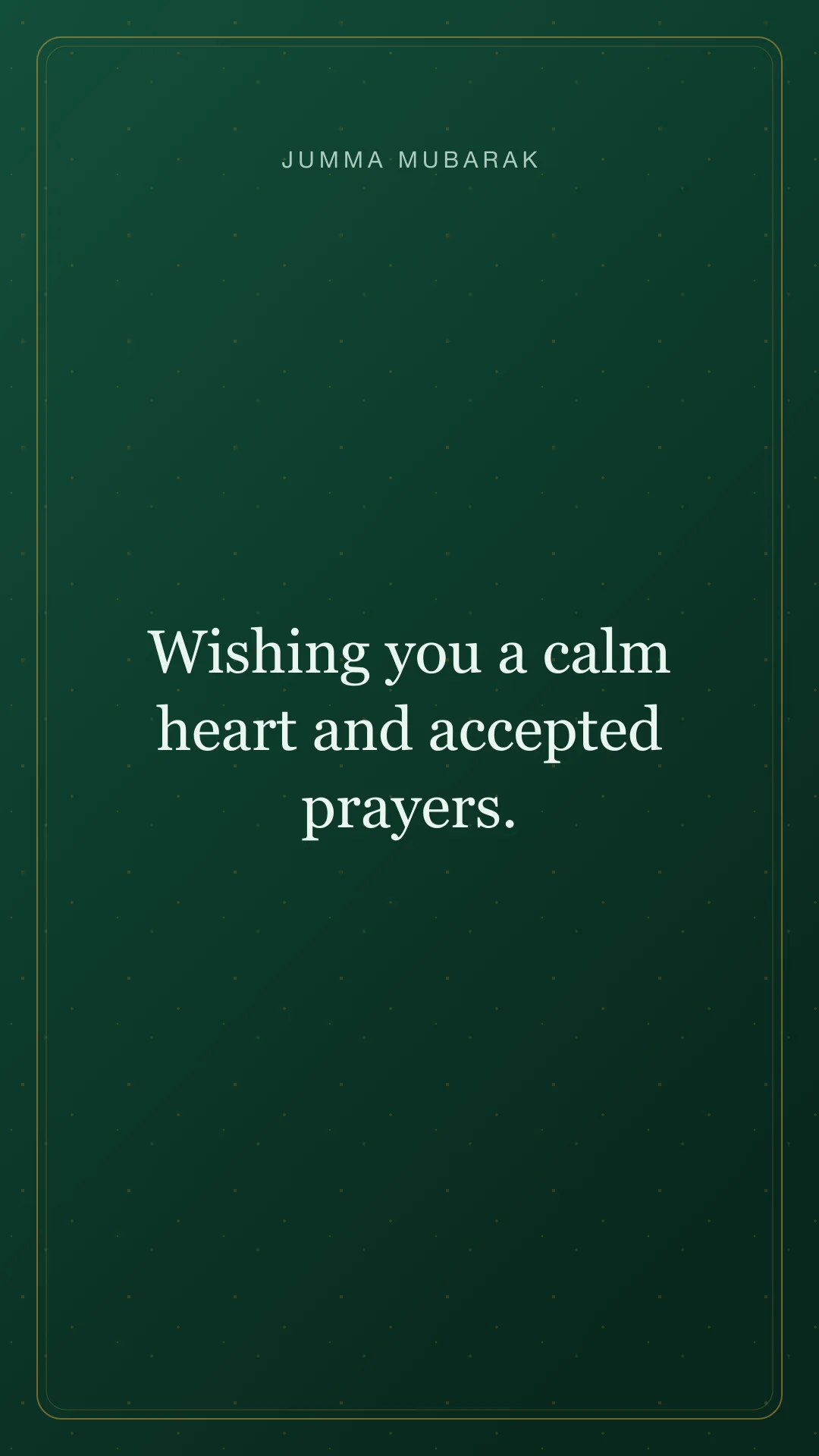 Forest Jumma Mubarak status with a wish for calm and accepted prayers