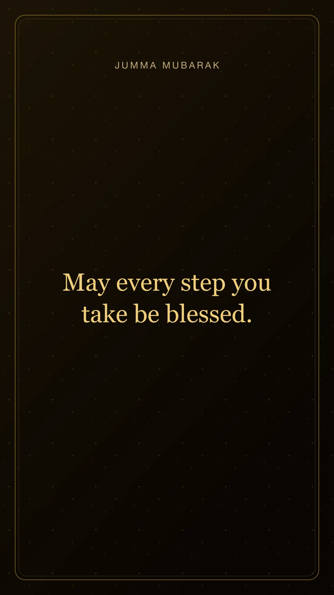 Gold Jumma Mubarak status wishing blessings on every step