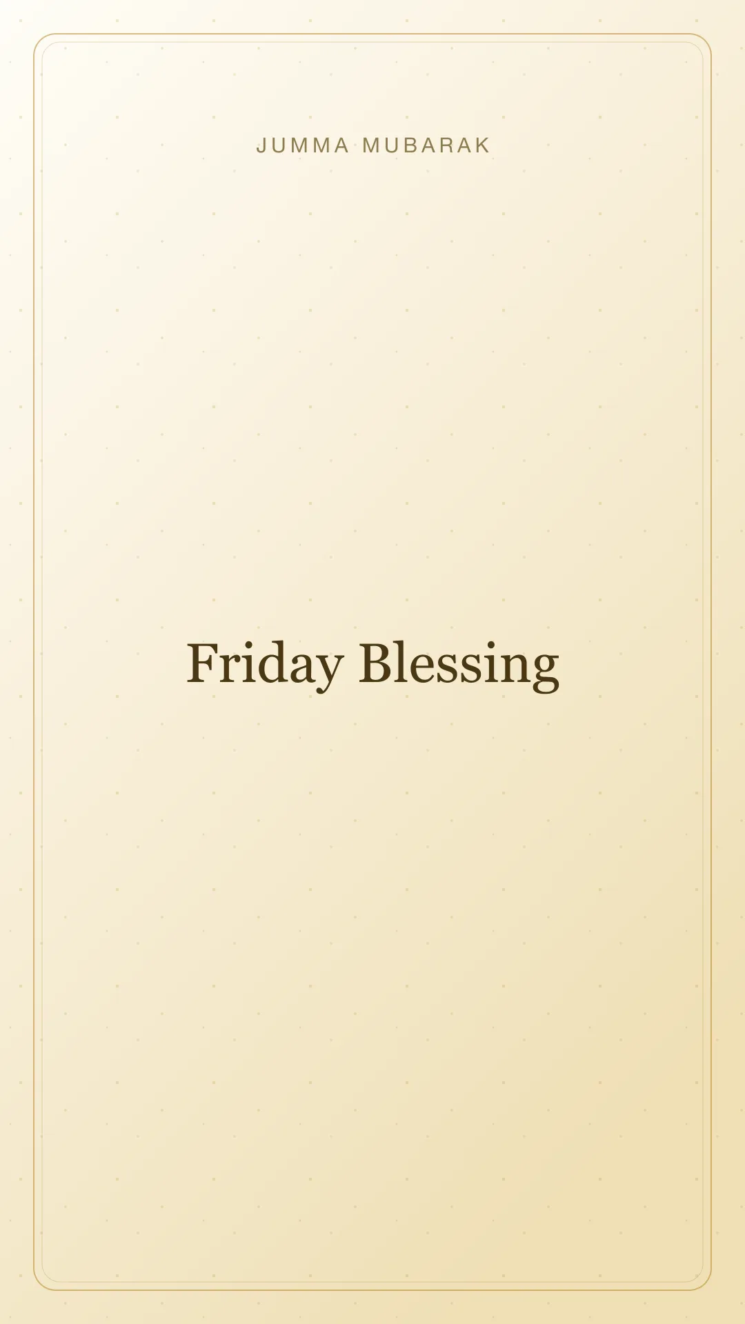 Original minimal Jumma Mubarak background card saying Friday Blessing.