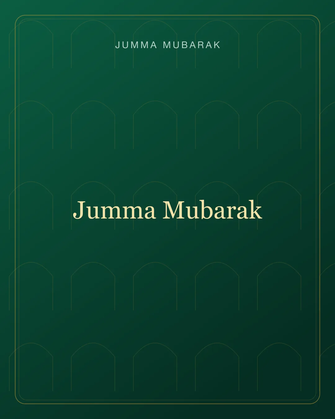 Original mosque Jumma Mubarak background card saying Jumma Mubarak.