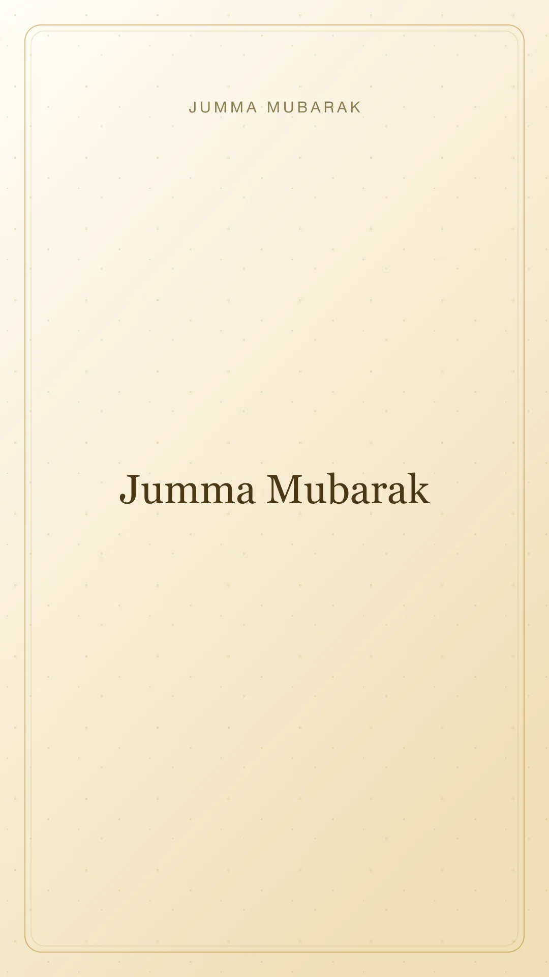 Original minimal Jumma Mubarak background card saying Jumma Mubarak.