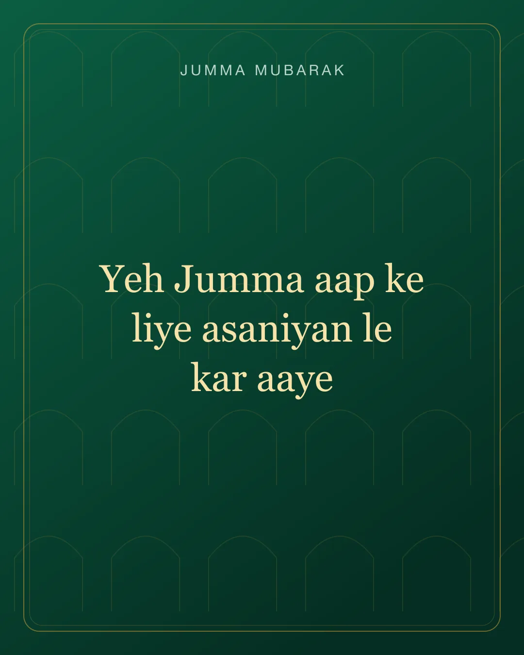Original Roman Urdu Jumma Mubarak card about asaniyan.