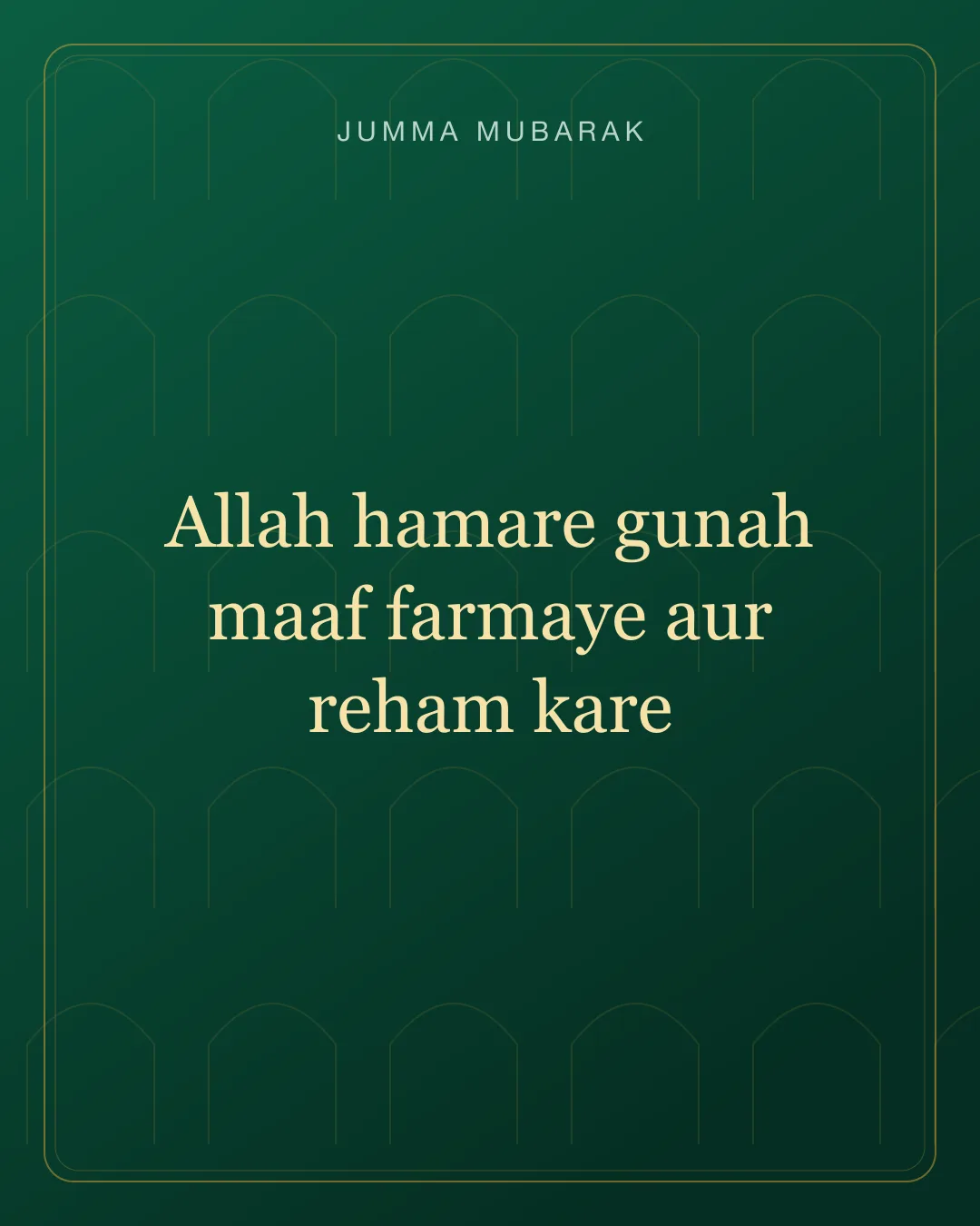 Original Roman Urdu Jumma Mubarak card about gunah maaf.