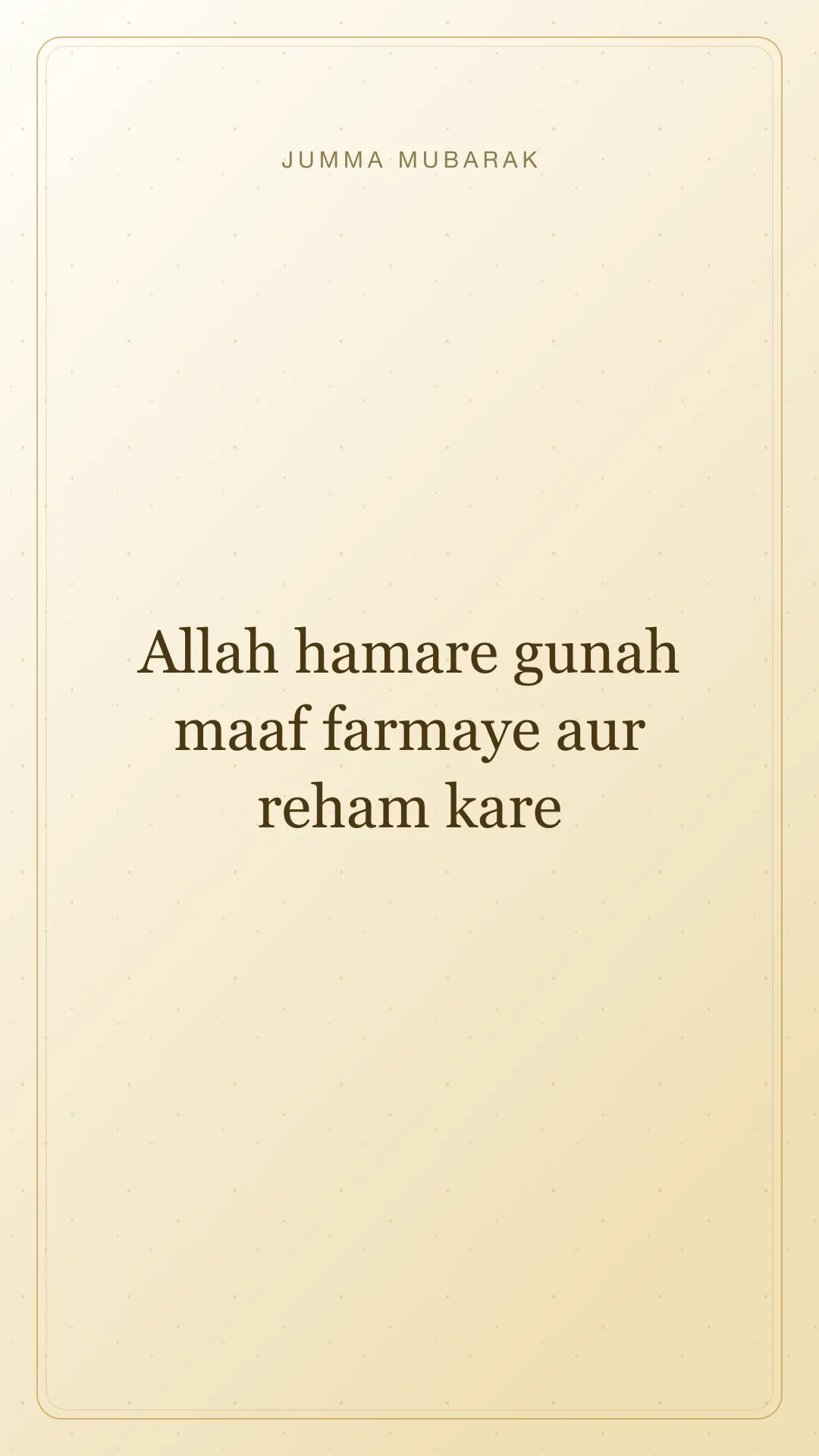 Original Roman Urdu Jumma Mubarak card about gunah maaf.