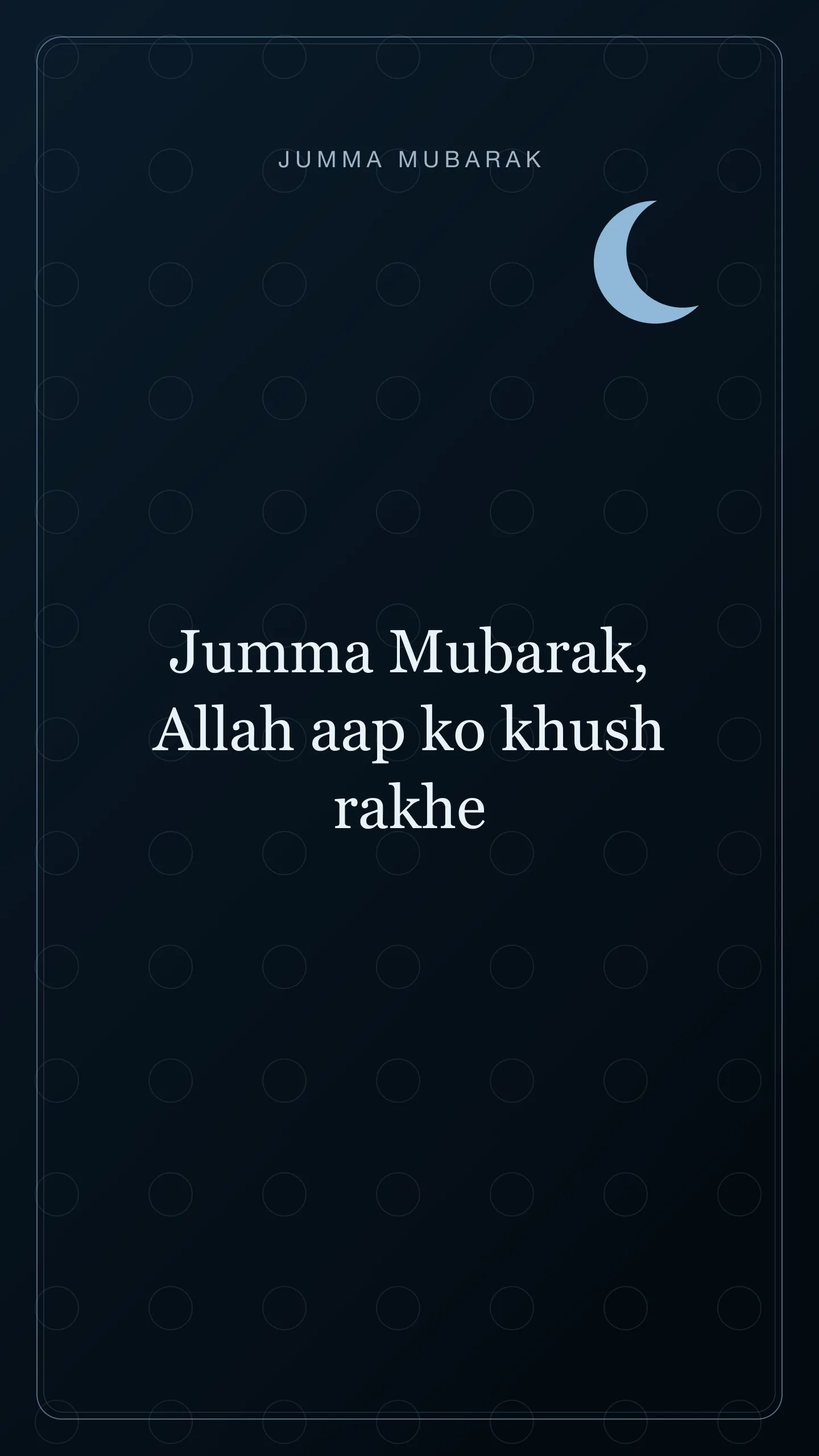 Original Roman Urdu Jumma Mubarak card about khush rakhe.