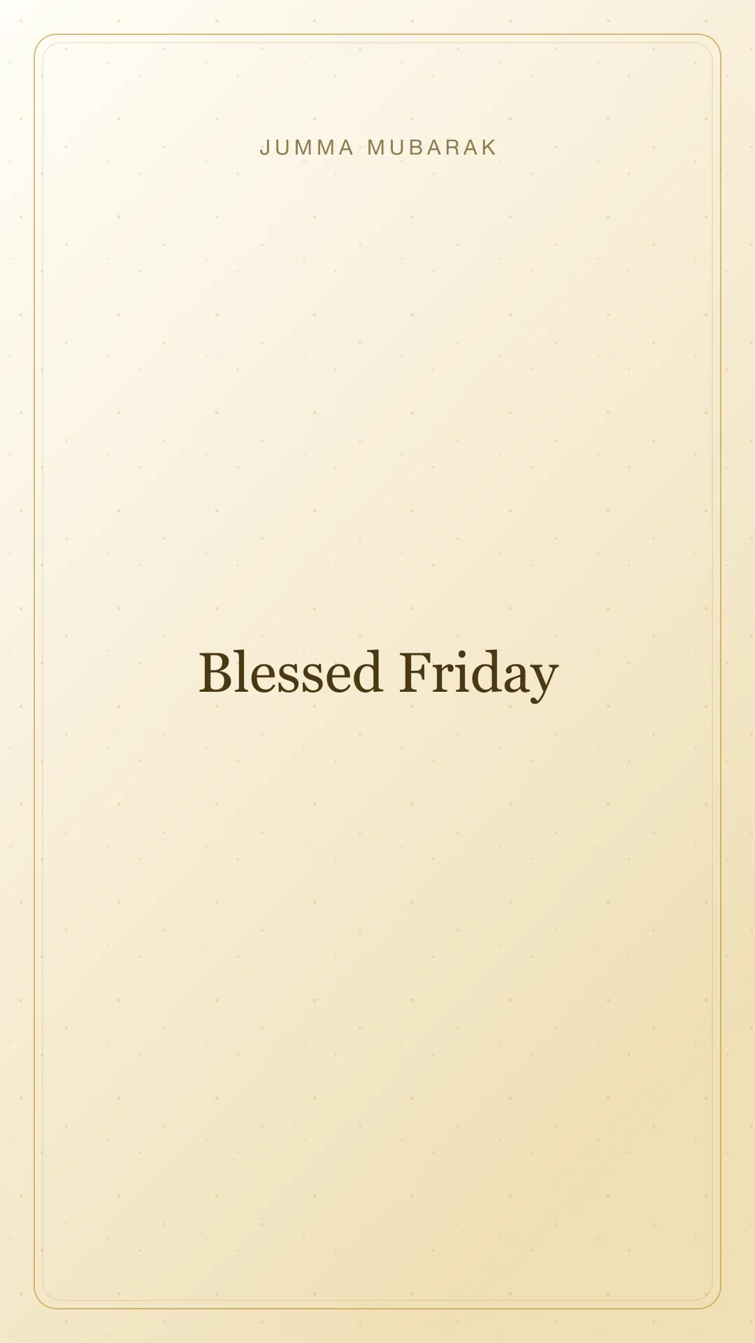 Original minimal Jumma Mubarak background card saying Blessed Friday.