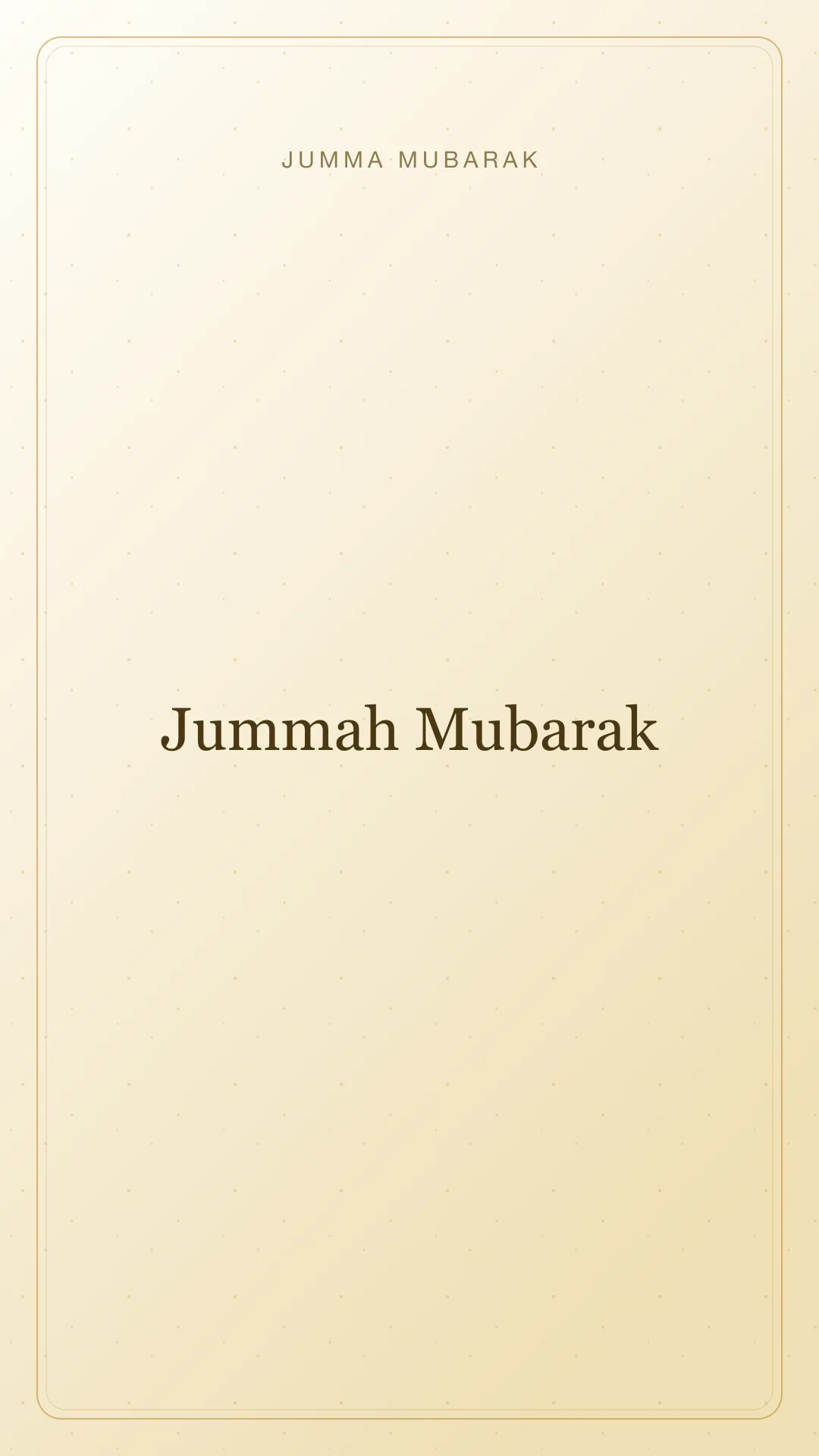 Original minimal Jumma Mubarak background card saying Jummah Mubarak.
