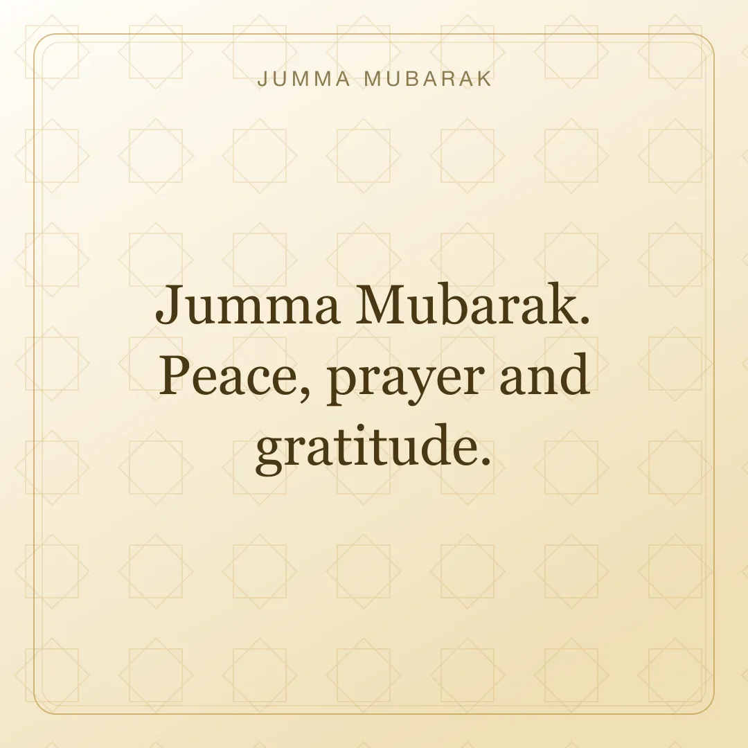 Ivory Jumma Mubarak display picture with peace, prayer and gratitude