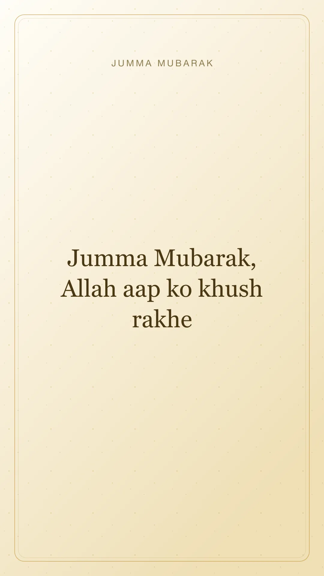 Original Roman Urdu Jumma Mubarak card about khush rakhe.